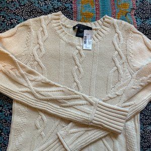 90's Cream Cable Knit Sweater Scoop NYC